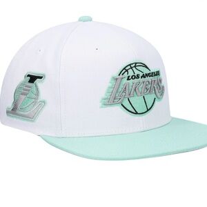 Los Angeles Lakers Mitchell & Ness Pure Platinum Mint Snapback Hat - White
